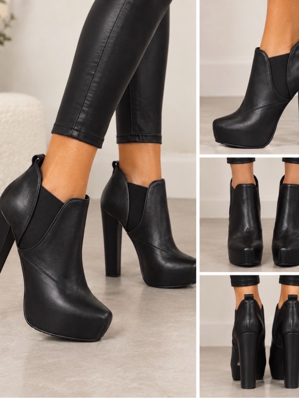 Proenza schouler, Black Leather Platform Ankle Boot